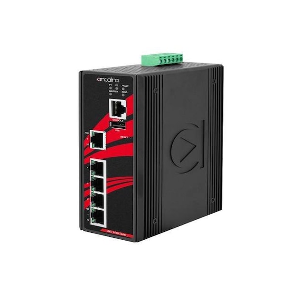 Antaira 5-Port Industrial Light Layer 3 Managed Ethernet Switches w/5-10/100Tx - Version 2 hardware LMX-0500-V2 - main